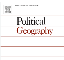 The journal front cover of 'Political Geography', hosting a book review forum co-edited by Professor Sarah Mills