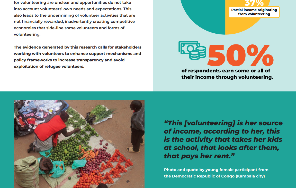 Screenshot of a policy briefing from the "Refugee Youth Volunteering Uganda" team