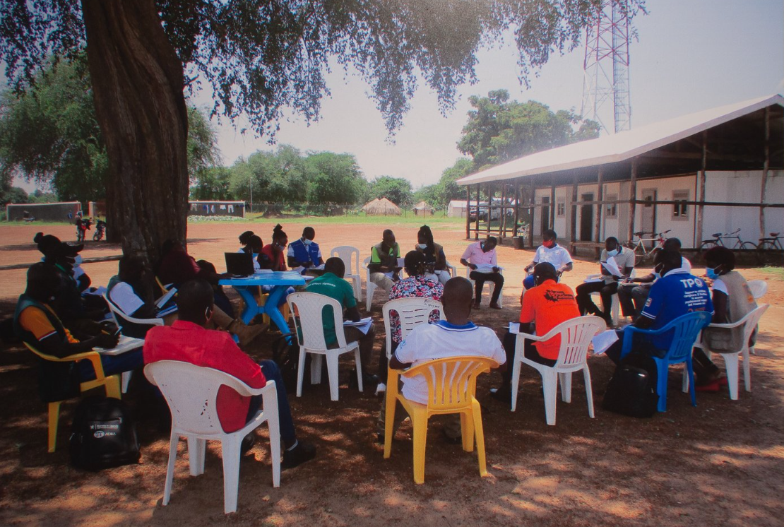 A photograph of a group of young refugees in Uganda, to represent the collaborative ESRC/GCRF research project "RYVU"