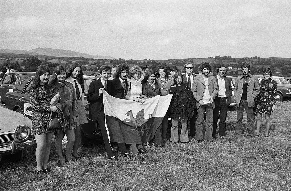 A historical photograph of an Urdd Gobaith Cymru event in Wales, a youth movement examined as part of a collaborative AHRC award